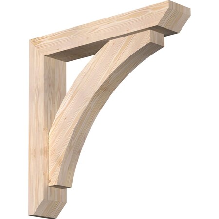 Ekena Millwork Thorton Slat Smooth Bracket w/ Offset Brace, Douglas Fir, 5 1/2"W x 30"D x 30"H BKT0604X30X30THR06SDF